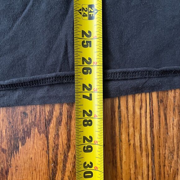 PacSun Boxy Fit Raw Hem Long Sleeve T-Shirt Men's Size M Dark Gray Black Cotton - Picture 5 of 8